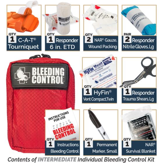 Public Access Individual Bleeding Control Kit - Nylon